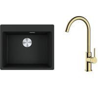 Conjunto fregadero de granito Franke Maris 114.0661.699, grifo de cocina Oltens Skafta 35206800