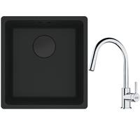 Conjunto fregadero de granito Franke Maris 125.0697.760, grifo de cocina Franke Lina 115.0693.229