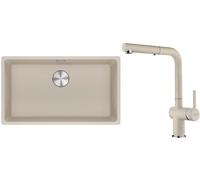 Conjunto fregadero de granito Franke Maris 125.0751.422, grifo de cocina Franke Active 115.0653.388