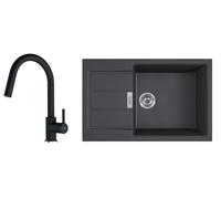 Conjunto fregadero Tectonite Franke Sirius 2.0 143.0618.577, grifo de cocina Franke Lina 115.0626.055