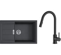 Conjunto fregadero Tectonite Franke Sirius 2.0 143.0618.577, grifo de cocina Oltens Litla 35204300