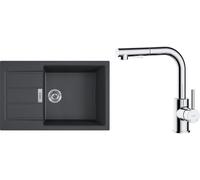 Conjunto fregadero Tectonite Franke Sirius 2.0 143.0618.577, grifo de cocina Oltens Myvat 35205100