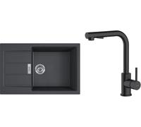 Conjunto fregadero Tectonite Franke Sirius 2.0 143.0618.577, grifo de cocina Oltens Myvat 35205300