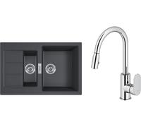 Conjunto fregadero Tectonite Franke Sirius 2.0 143.0618.687, grifo de cocina Oltens Lista 35202100