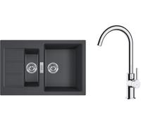 Conjunto fregadero Tectonite Franke Sirius 2.0 143.0618.687, grifo de cocina Oltens Skafta 35206100