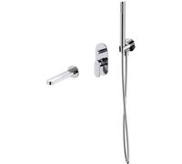 Conjunto grifo de bañera y ducha Cersanit Crea S951-305, conjunto de ducha Cersanit Inverto S951-708, S951-556