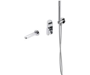 Conjunto grifo de bañera y ducha Cersanit Crea S951-305, conjunto de ducha Cersanit Inverto S951-708, S951-556