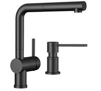 Conjunto grifo de cocina Blanco Linus-S 525807, dispensador de líquidos Blanco Lato 525789