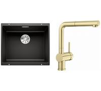 Conjunto grifo de cocina Blanco Linus-S 526684, fregadero de granito Blanco Subline 500-U 525995