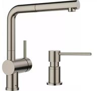 Conjunto grifo de cocina Blanco Linus-S 527699, dispensador de líquidos Blanco Lato 527721