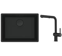 Conjunto grifo de cocina Franke Active 115.0653.382, fregadero de granito Franke Maris 125.0697.759