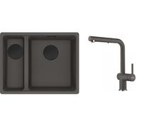 Conjunto grifo de cocina Franke Active L Pull-Out Spray 115.0721.464, fregadero de granito Franke Maris 125.0737.992