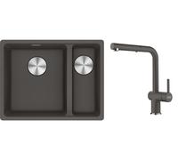 Conjunto grifo de cocina Franke Active L Pull-Out Spray 115.0721.464, fregadero de granito Franke Maris 125.0716.379