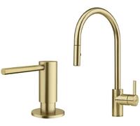 Conjunto grifo de cocina Franke Eos 115.0681.244, dispensador de líquidos Franke Atlas 112.0717.105
