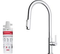 Conjunto grifo de cocina Franke Maris Slim Clear Water J Pull-Out 120.0730.870, filtro para fregadero Franke Pro M Connect 150.0752.886