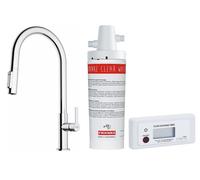 Conjunto grifo de cocina Franke Maris Slim Clear Water J Pull-Out 120.0730.870, filtro para fregadero Franke Clear Water 133.0284.025