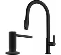 Conjunto grifo de cocina Franke Maris Slim Clear Water J Pull-Out 120.0730.911, dispensador de líquidos Franke Active SM 119.0547.906