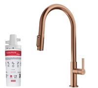 Conjunto grifo de cocina Franke Maris Slim Clear Water J Pull-Out 120.0736.602, filtro para fregadero Franke Pro M Connect 150.0752.886