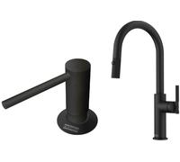 Conjunto grifo de cocina Franke Maris Stripes 115.0747.672, dispensador de líquidos Franke Comfort 112.0753.277