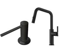 Conjunto grifo de cocina Franke Maris Stripes 115.0747.675, dispensador de líquidos Franke Comfort 112.0753.277