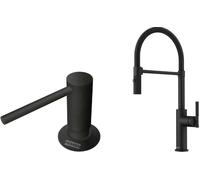 Conjunto grifo de cocina Franke Maris Stripes 115.0747.678, dispensador de líquidos Franke Comfort 112.0753.277