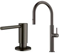 Conjunto grifo de cocina Franke Pescara 115.0741.696, dispensador de líquidos Franke Atlas 112.0717.103
