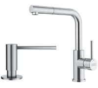 Conjunto grifo de cocina Franke Smart Glenda 115.0706.986, dispensador de líquidos Franke Atlas 112.0717.084