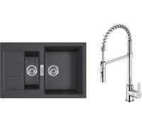 Conjunto grifo de cocina Oltens Duf 35203100, fregadero Tectonite Franke Sirius 2.0 143.0618.687
