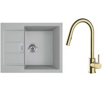 Conjunto grifo de cocina Oltens Litla 35204800, fregadero Tectonite Franke Sirius 2.0 143.0618.668