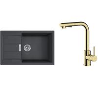 Conjunto grifo de cocina Oltens Myvat 35205800, fregadero Tectonite Franke Sirius 2.0 143.0618.577