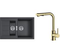 Conjunto grifo de cocina Oltens Myvat 35205800, fregadero Tectonite Franke Sirius 2.0 143.0618.687