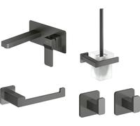 Conjunto grifo para lavabo Omnires Slide SL7715GR, escobilla de baño Omnires Nelson NL80620GR, NL80510GR, NL80115GR