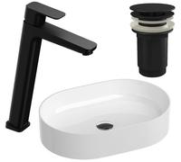 Conjunto grifo para lavabo Ravak 10° X070151, lavabo Ravak Ceramic XJX01155001, X01762