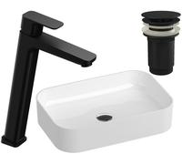 Conjunto grifo para lavabo Ravak 10° X070151, lavabo Ravak Ceramic XJX01155002, X01762