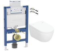 Conjunto inodoro con función de bidé Geberit AquaClean 146.350.01.1, marco empotrado Geberit Duofix 111.003.00.2, 111.815.00.1