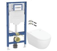 Conjunto inodoro con función de bidé Geberit AquaClean 146.350.01.1, marco empotrado Geberit Duofix 111.320.00.6, 111.815.00.1