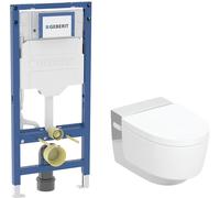 Conjunto inodoro con función de bidé Geberit AquaClean Mera Classic 146.200.21.1, marco empotrado Geberit Duofix 111.320.00.6