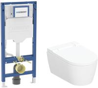Conjunto inodoro con función de bidé Geberit AquaClean Sela 146.220.11.1, marco empotrado Geberit Duofix 111.320.00.6