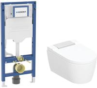 Conjunto inodoro con función de bidé Geberit AquaClean Sela 146.220.21.1, marco empotrado Geberit Duofix 111.320.00.6