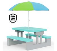 Conjunto jardín para niños set mesa y bancos menta 67cmx41cm
