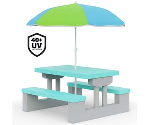 Conjunto jardín para niños set mesa y bancos menta 67cmx41cm