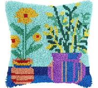 Conjunto KnüPfen: cojín, jarra y flores. Cojín KnüPfen para crear tú mismo
