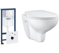 Conjunto marco empotrado con pulsador Grohe Rapid SL 39448000, taza de inodoro con asiento de cierre suave Grohe Bau Ceramic 39351000