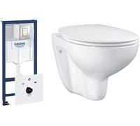 Conjunto marco empotrado con pulsador Grohe Rapid SL 39449000, taza de inodoro con asiento de cierre suave Grohe Bau Ceramic 39351000