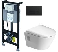 Conjunto marco empotrado Duravit DuraSystem WD1011000000, taza de inodoro con asiento de cierre suave Duravit D-Neo 45870900A1, WD5001031000