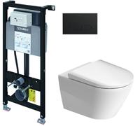 Conjunto marco empotrado Duravit DuraSystem WD1011000000, taza de inodoro con asiento de cierre suave Duravit D-Neo 45770900A1, WD5001031000