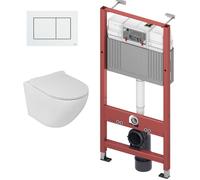 Conjunto marco empotrado Tece Base 9400407, taza de inodoro con asiento de cierre suave LaVita Sofi Slim 5908211401461, 9.240.400