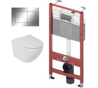 Conjunto marco empotrado Tece Base 9400407, taza de inodoro con asiento de cierre suave LaVita Sofi Slim 5908211401461, 9.240.401