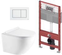 Conjunto marco empotrado Tece Profil 9300302, taza de inodoro con asiento de cierre suave Hagser Beno HGR10000042, 9.240.400
