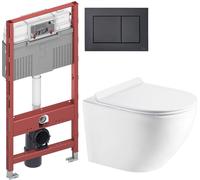 Conjunto marco empotrado Tece Profil 9300302, taza de inodoro con asiento de cierre suave Hagser Beno HGR10000042, 9240407